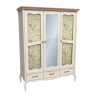 Шкаф 3-х дверный с 2-мя стеклянными дверями и зеркалом Лебо (массив)   купить по цене 73 010 руб. в магазине Другая Мебель в Курске