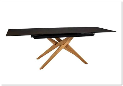 Стол обеденный Signal LORETO Ceramic 180 раскладной (Ossido Bruno коричневый/дуб)