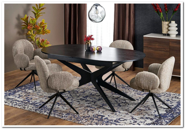 Стол обеденный Halmar SANDRO раскладной (черный/черный)} заказать в Курске по цене 75 414 руб. с доставкой в Курск