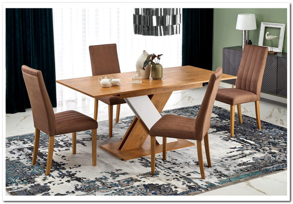 Стол обеденный Halmar XARELTO (дуб ланцелот/белый)} заказать в Курске по цене 33 843 руб. с доставкой в Курск