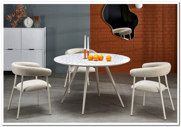 Стол обеденный Halmar ARAMIS 120 (терразит/белый)} заказать в Курске по цене 29 634 руб. с доставкой в Курск