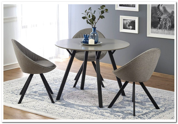 Стол обеденный Halmar BALROG OKRAGLY (светло-серый/черный)} заказать в Курске по цене 21 470 руб. с доставкой в Курск