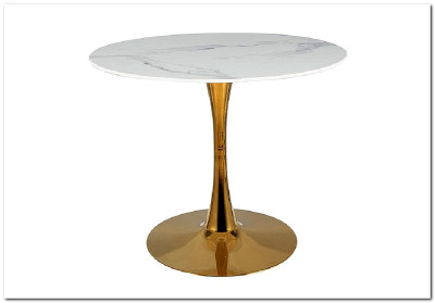 Стол обеденный Signal ESPERO 90 (белый мрамор/золотой)