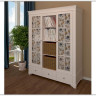 Шкаф с 2-мя стеклянными дверями и полками  Бейли (массив) купить по цене 77 252 руб. в магазине Другая Мебель в Курске