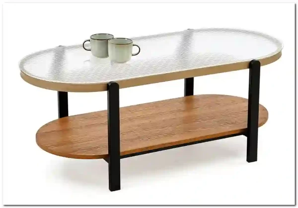 Стол журнальный Halmar KAMALA (прозрачный/натуральный/черный)} заказать в Курске по цене 18 588 руб. с доставкой в Курск