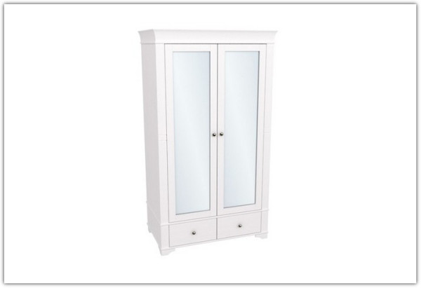 Шкаф 2х дверный с зеркальными дверями  Бейли (массив) купить по цене 53 452 руб. в магазине Другая Мебель в Курске