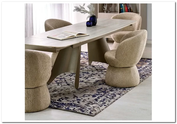 Стол обеденный Halmar SALIX 180 (травертин/кашемир)} заказать в Курске по цене 118 227 руб. с доставкой в Курск