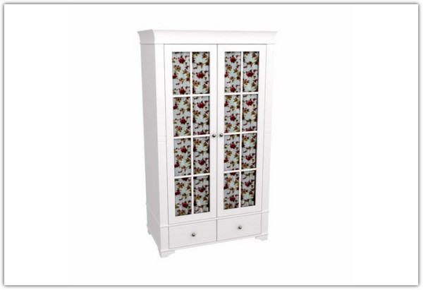 Шкаф 2х дверный со стеклянными дверями  Бейли (массив) купить по цене 48 727 руб. в магазине Другая Мебель в Курске