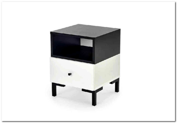 Тумба прикроватная HALMAR SILVIA белый/черный} заказать в Курске по цене 12 188 руб. с доставкой в Курск