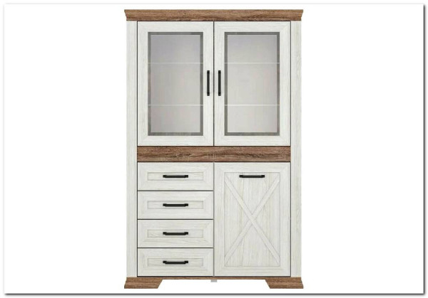 Витрина Marselle REG2W1D4S BRW для гостиной по цене 50 070 руб.