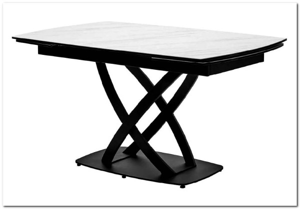 Стол FOGGIA 140 KL-99 Белый мрамор матовый, итальянская керамика/ черный каркас} заказать в Курске по цене 79 840 руб. с доставкой в Курск