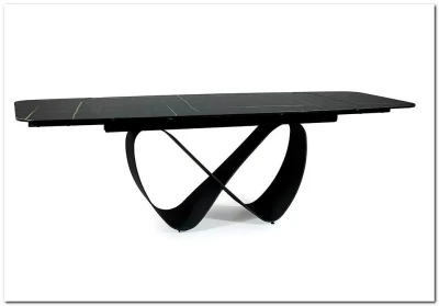 Стол обеденный Signal INFINITY Ceramic 160 раскладной (черный Azario black/черный мат)