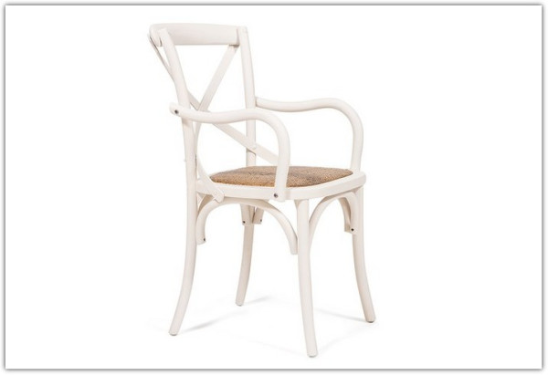 Стул с подлокотниками CROSS (mod.CB2008) Белый (butter white)} заказать в Курске по цене 15 300 руб. с доставкой в Курск