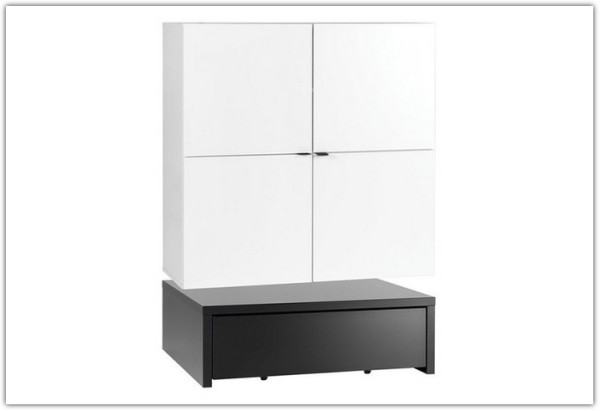 Комод широк. с основанием 106x53 с ящиком Young Users by VOX белый/чёрный купить по цене 65 120 руб. в магазине Другая Мебель в Курске