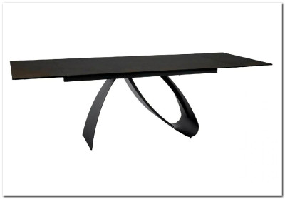 Стол обеденный Signal DIUNA Ceramic 160 раскланой (Ossido Bruno коричневый/черный мат)