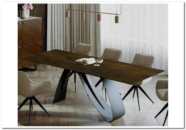 Стол обеденный Signal DIUNA Ceramic 160 раскланой (Ossido Bruno коричневый/черный мат)} заказать в Курске по цене 151 040 руб. с доставкой в Курск