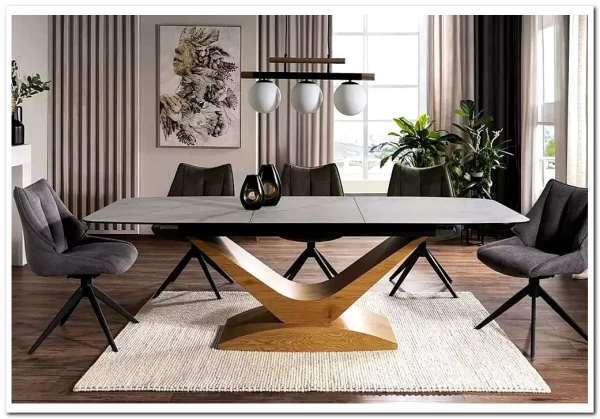 Стол обеденный Signal DOLCE CERAMIC раздвижной (белый/дуб)} заказать в Курске по цене 185 117 руб. с доставкой в Курск