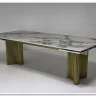 Стол АДАЖИО-2 240 (320) см ARCTIC OCEAN, керамика / Золотой каркас} заказать в Курске по цене 123 150 руб. с доставкой в Курск