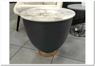 Стол журнальный Halmar CECILIA S (белый/серый/золотой)