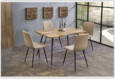 Стол обеденный Halmar LARSON (дуб натуральный/черный)